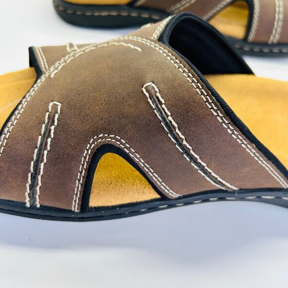 Dockers Sunland Slide Sandal Size 10M Brown Memory Foam Casual Outdoor Slide - Picture 8 of 12